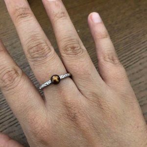Silver plated fresh water pearl ring size 9 NWOT